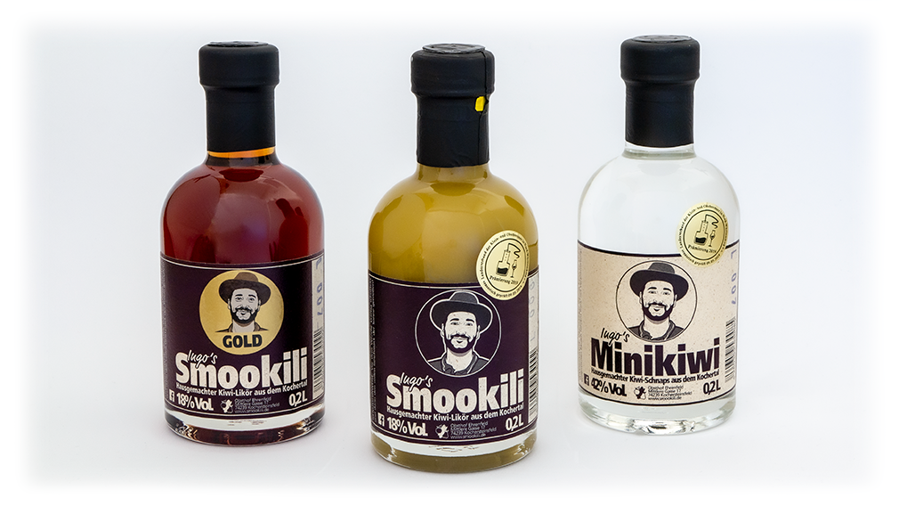 3er Set Minikiwi-Spirituosen – Bild 2